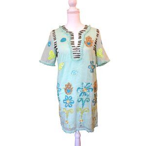 Manoush Embroidered Floral Tunic Dress, Size 4 NWT